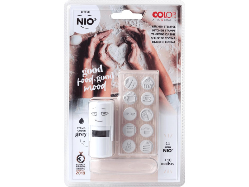 COLOP Kit tampon à motif 'LITTLE NIO' cuisine, gris