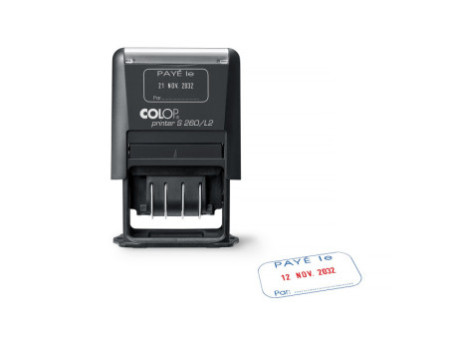 COLOP Tampon de date Printer S260/L2 'PAYÉ le', noir