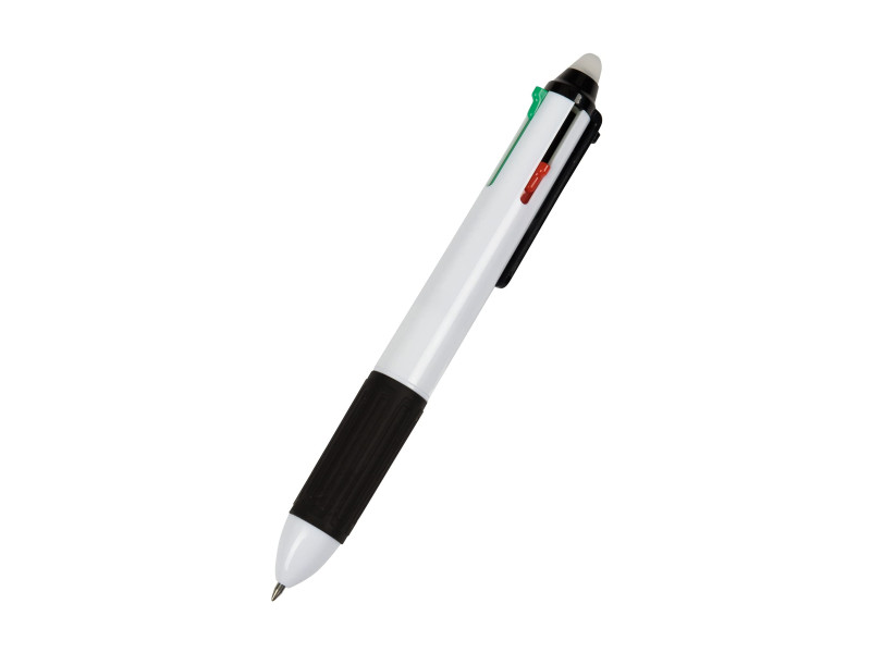 WEDO Stylo à bille à quatre couleurs, effaçable, blanc