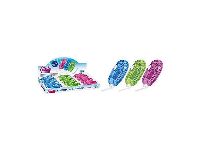 WEDO Roller de colle SLIDE, 6 mm x 8 m, présentoir de 18