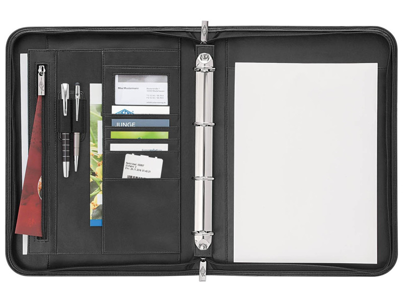 WEDO Chemise de conférence Accento, A4, similicuir, noir