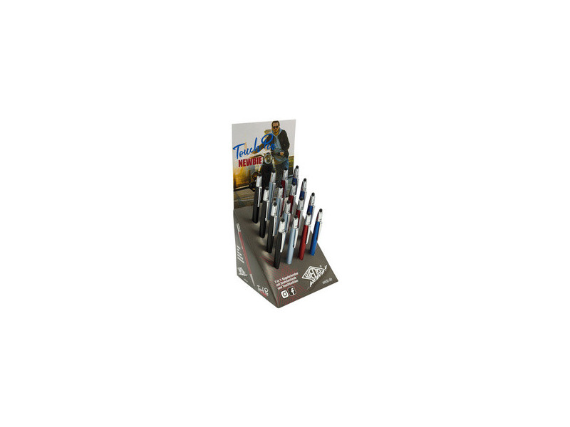 WEDO Stylet / Stylo à bille 2en1 NEWBIE, présentoir de 16