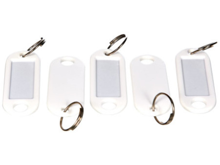 WEDO Porte-clés avec anneau, diamètre: 18 mm, blanc