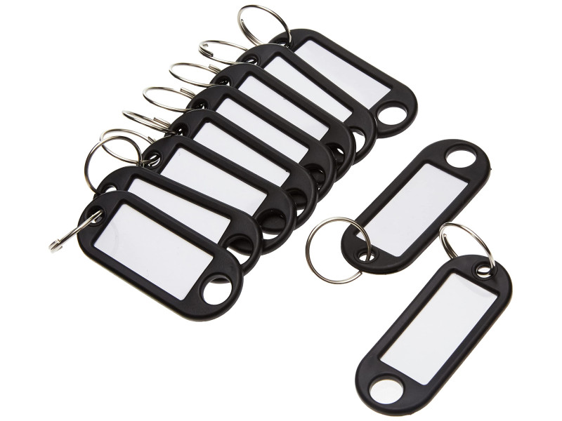 WEDO Porte-clés avec anneau, diamètre: 18 mm, noir