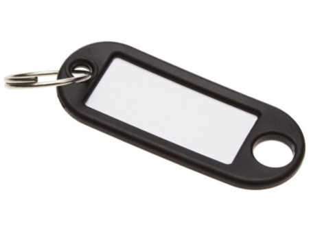 WEDO Porte-clés avec anneau, diamètre: 18 mm, noir