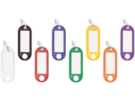 WEDO Porte-clés avec anneau, diamètre: 18 mm, blanc