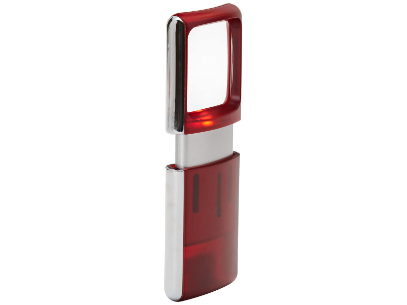 WEDO Loupe rectangulaire avec éclairage LED, couleur: rouge
