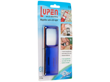 WEDO Loupe rectangulaire avec éclairage à LED, bleu