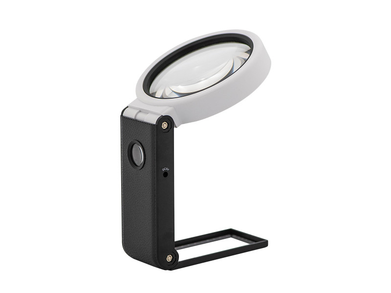 WEDO Loupe UV avec lumière LED et pied pliable, noir/blanc