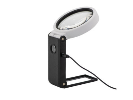 WEDO Loupe UV avec lumière LED et pied pliable, noir/blanc