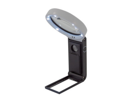 WEDO Loupe UV avec lumière LED et pied pliable, noir/blanc