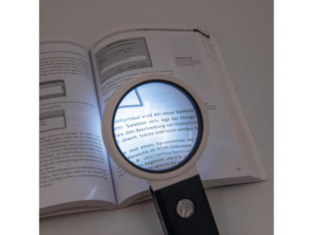 WEDO Loupe UV avec lumière LED et pied pliable, noir/blanc