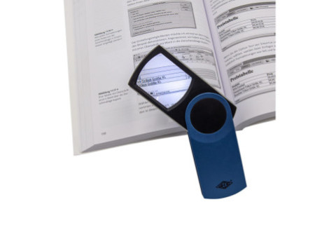 WEDO Loupe rectangulaire SWING-IT avec LED, bleu métallique