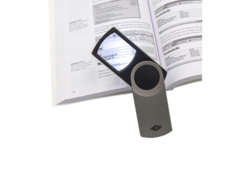 WEDO Loupe rectangulaire SWING-IT à LED, argent métallique