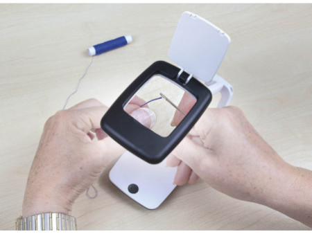 WEDO Loupe de table Pocket avec lumière LED, blanc/noir