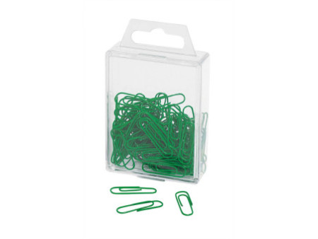 WEDO Trombones recouvertes de plastique, 27 mm, vert