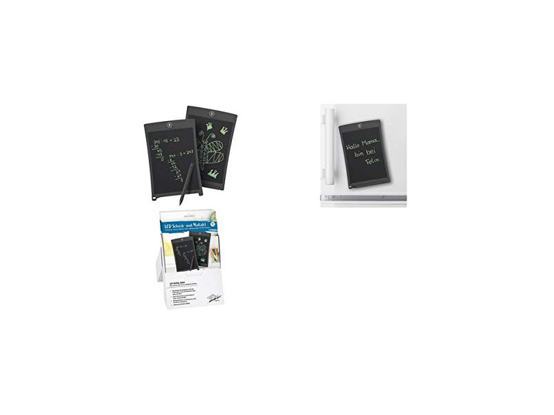 WEDO Ardoise LCD, 8,5 pouces (21,59 cm), noir, présentoir