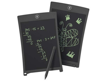 WEDO Ardoise LCD, 8,5 pouces (21,59 cm), noir, présentoir