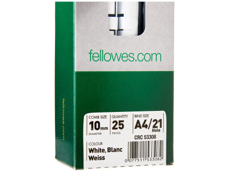 Fellowes Peigne à relier en plastique, A4, 21 anneaux,