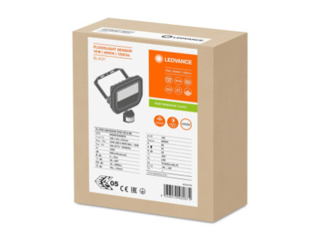 LEDVANCE Projecteur LED FLOODLIGHT SENSOR, 10 W, 4000K BK