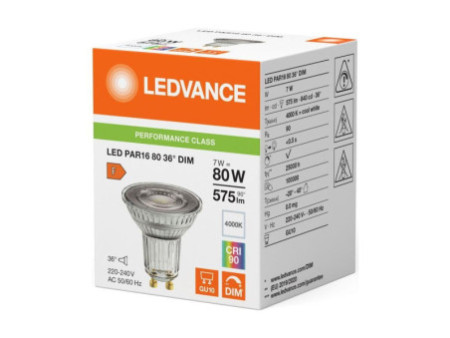 LEDVANCE Ampoule LED PAR16 DIM, 7 Watt, GU10 (940)
