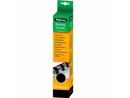 Fellowes Peigne à relier en plastique, rond, noir, 12mm