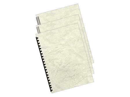 Fellowes Couverture pour reliure Delta, grain cuir, ivoire