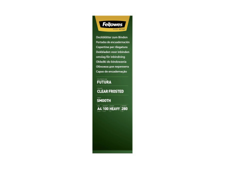 Fellowes Plats de couverture Futura, A4, PP, transparent