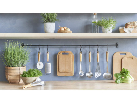 GastroMax Spatule ajourée BIO, manche effet bois