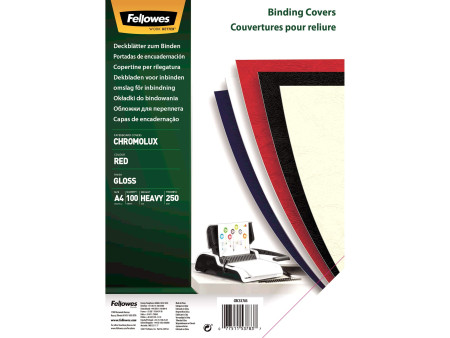 Fellowes Couverture Chromolux, brillante, A4, rouge