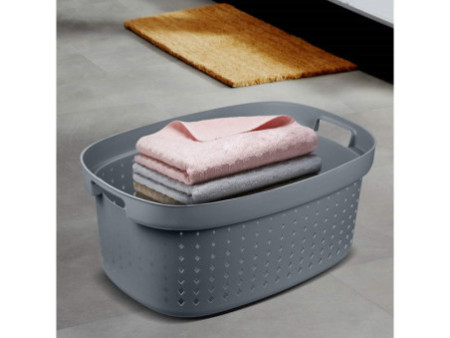 plast team Corbeille à linge SEOUL, 41,9 litres, gris