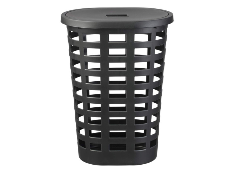 plast team Panier à linge BOSTON, 54 litres, ovale, noir