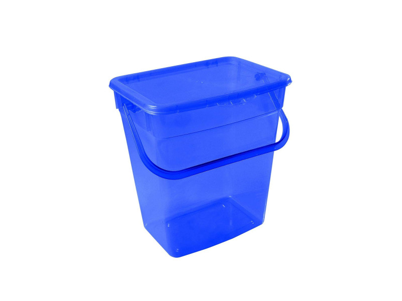 plast team Boîte à lessive, 10 litres, bleu transparent