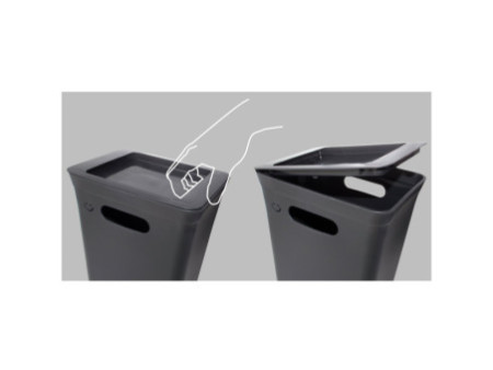 plast team Couvercle AVEDORE, pour poubelle de 15 L, noir
