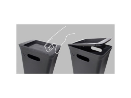 plast team Couvercle AVEDORE, pour poubelle de 10 L, noir