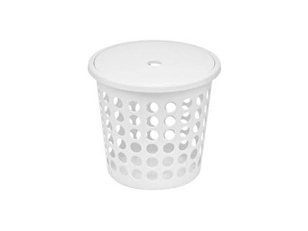 plast team Panier à linge SPRINGFIELD, 25 litres, rond,blanc