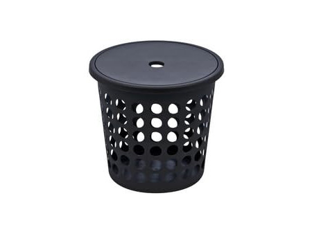plast team Panier à linge SPRINGFIELD, 25 litres, rond, noir