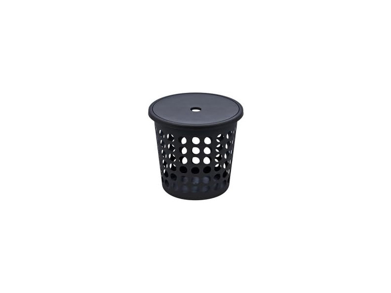plast team Panier à linge SPRINGFIELD, 25 litres, rond, noir