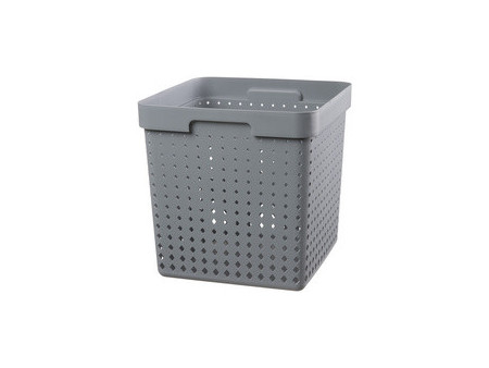 NHG Bac de rangement SEOUL BASKET XL, PP, gris