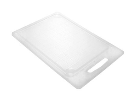 plast team Planche à découper avec rainure à jus, blanc