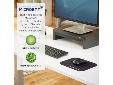 Fellowes Tapis de souris Microban, en néoprène, noir
