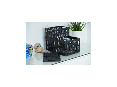 NHG Caisse de rangement pliante, PP, 32,5 litres, gris