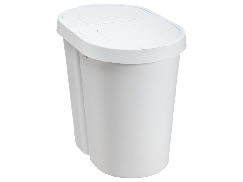 plast team Poubelle tri sélectif SEATTLE DUO, 2x25 L, blanc
