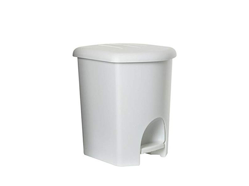 plast team Poubelle à pédale, 16 litres, blanc