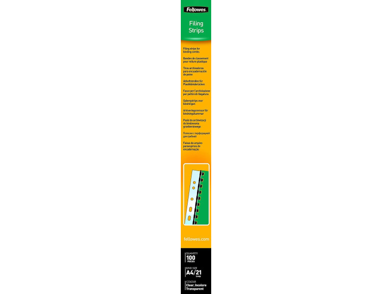 Fellowes bandes de classement pour reliure, transparent