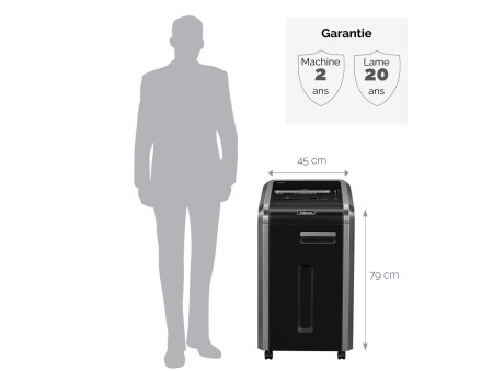 Fellowes Destructeur de doc Powershred 225Ci, particules