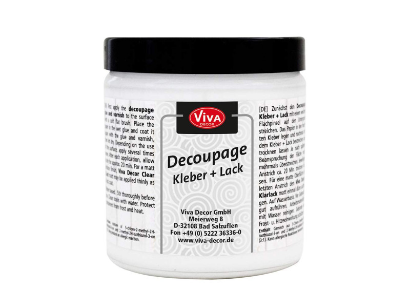 ViVA DECOR Découpage Colle + Vernis, transparent, 250 ml