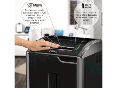 Fellowes destructeur de documents Powershred 425i, bandes,