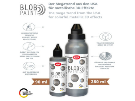 ViVA DECOR Blob Paint, 90 ml, acier métallisé