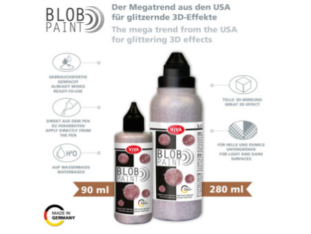 ViVA DECOR Blob Paint, 90 ml, paillettes d'or rose